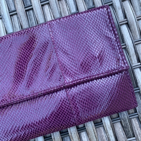 MIZTIQUE Convertible Snakeskin Handbag/Clutch - Plum - Picture 3 of 16